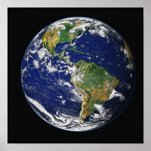 西半球を示す全地球 ポスター (正面)