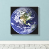 西半球を示す地球 キャンバスプリント (インサイチュ (ウッドフロア))