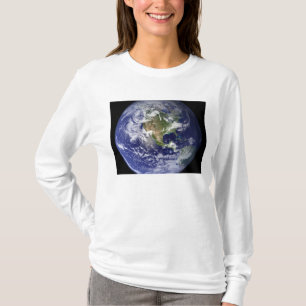 西半球を示す地球 Tシャツ