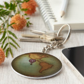 西半球ネオ航空ビクトリアンマップ キーホルダー (側面)