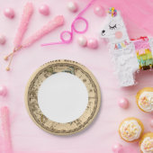 西半球彫り地図 ペーパープレート (パーティー)