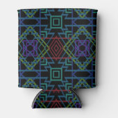 西南シンメトリー タイル パターン ライン アート 缶クーラー (正面)