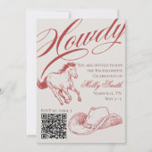 西図解入りの、写真付きの赤バチェロレッテ日程 招待状 (正面)