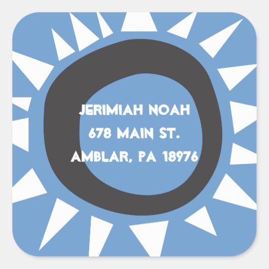 西壁イスラエルReturnAddressシール スクエアシール (正面)