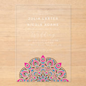 西太平洋異形オーバルクラシックマンダラ結婚ズ アクリル招待状 (正面)