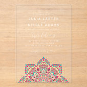 西太平洋異形オーバルクラシックマンダラ結婚ズ アクリル招待状 (正面)