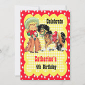 西女性のカーボーイと馬の誕生日パーティーの招待 招待状 (正面)