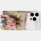 西女性のカーボーイインピンクブラックヘア Case-Mate iPhoneケース (裏面 (横))