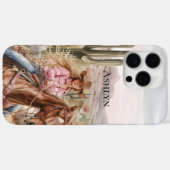 西女性のカーボーイインピンクブロンドヘアオンホース Case-Mate iPhoneケース (裏面 (横))