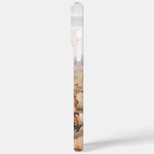 西女性のカーボーイインピンクブロンドヘアオンホース Case-Mate iPhoneケース (裏面 / 左)