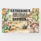 西女性のカーボーイイン砂漠ブライダルシャワーシック 横断幕 (横)