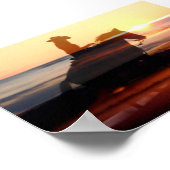 西女性のカーボーイサンセットポスターに乗る ポスター (角)