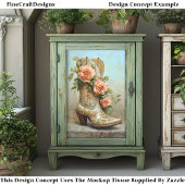 西女性のカーボーイファッションブートバラDF9Rデカップページ 薄葉紙