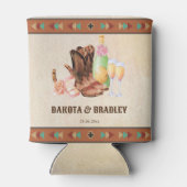 西女性のカーボーイブライダルパーティギフト 缶クーラー (裏面)