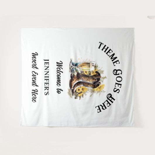 西女性のカーボーイブーツひまわり泡立つ国 タペストリー (正面(横))