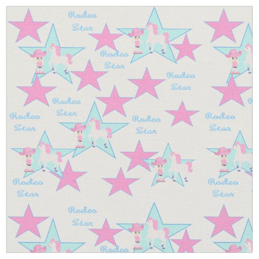 西女性のカーボーイロデオキッドと馬布 ファブリック (クローズアップ)