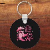 西女性のカーボーイ与え乳がんブートアワーン キーホルダー (正面)
