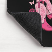 西女性のカーボーイ与え乳がんブートアワーン マウスパッド (コーナー)