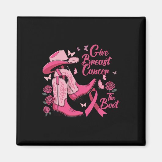 西女性のカーボーイ与え乳がんブートアワーン マグネット (正面)