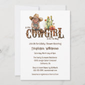 西女性のカーボーイ砂漠サボテン女の子の赤ちゃんシャワー 招待状 (正面)