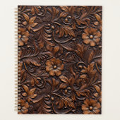 西女性のカーボーイ茶色の花 プランナー手帳 (正面)