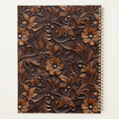 西女性のカーボーイ茶色の花 プランナー手帳 (裏面)