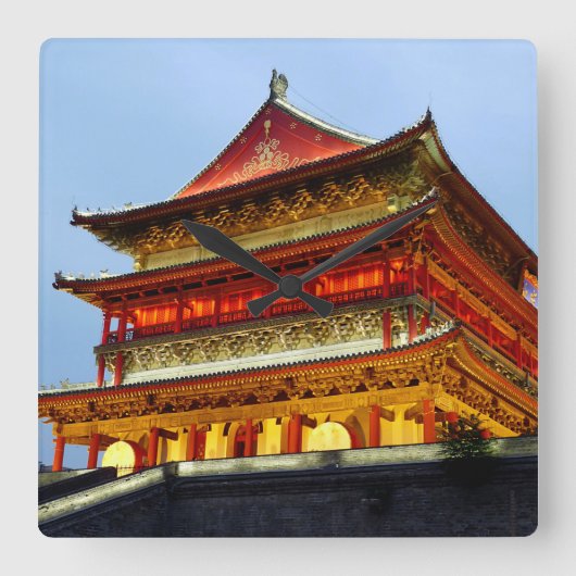 西安の鼓楼 スクエア壁時計 (正面)