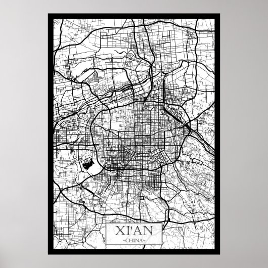 西安中国地図 ポスター (正面)