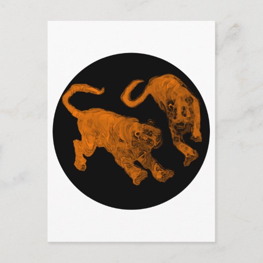 西安中国2002ブラウン幽霊タイガースブラックサークルTr ポストカード (正面)