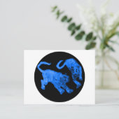 西安中国2002青いゴーストタイガー黒い円 ポストカード (スタンド正面)