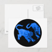 西安中国2002青いゴーストタイガー黒い円 ポストカード (正面/裏面)