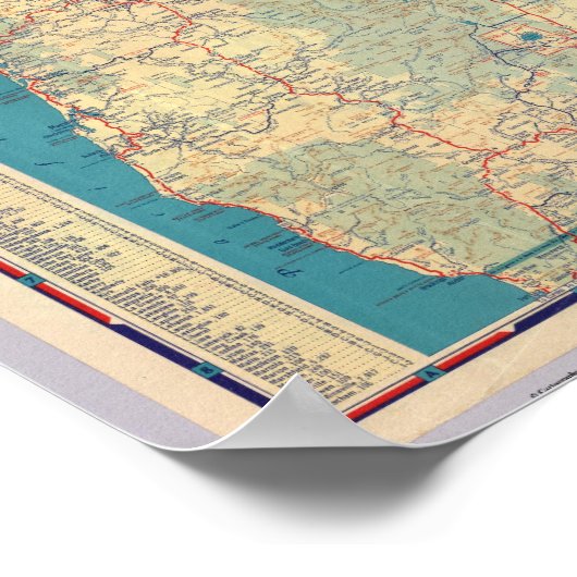 西州道路地図 ポスター (角)