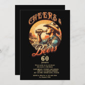 西応援とビール60年誕生日部 招待状 (正面/裏面)