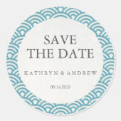 西日本の会派結婚式の日付またはカスタムの保存 ラウンドシール (正面)