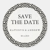 西日本の会派結婚式の日付またはカスタムの保存 ラウンドシール (正面)