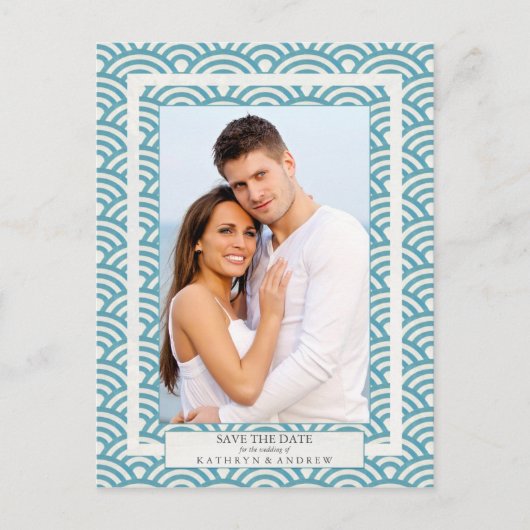 西日本の海波が日付写真を保存 案内ポストカード (正面)