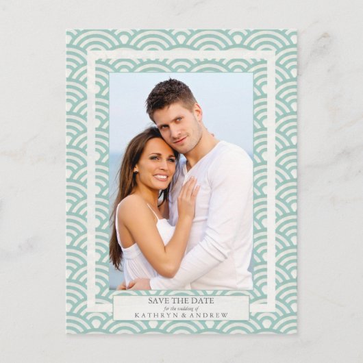 西日本の海波が日付写真を保存 案内ポストカード (正面)