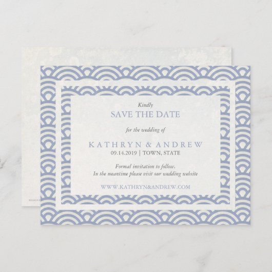 西日本の海波の日付を保存No Photo 案内ポストカード (正面/裏面)