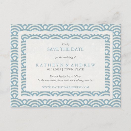 西日本の海波の日付を保存No Photo 案内ポストカード (正面)