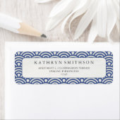 西日本の海波エレガントダークブルー&ホワイト ラベル (インサイチュ)