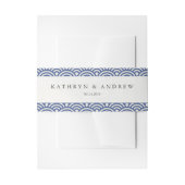 西日本の海波エレガントダークブルー+ホワイト 招待状ベリーバンド (正面例)