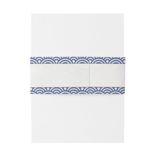 西日本の海波エレガントダークブルー+ホワイト 招待状ベリーバンド (裏面例)