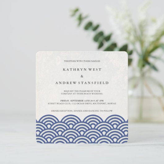西日本の海波エレガントビーチ結婚式 招待状 (スタンド正面)