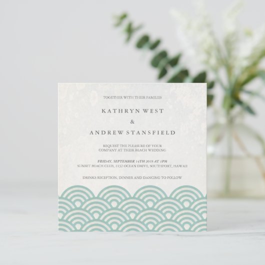 西日本の海波エレガントビーチ結婚式 招待状 (スタンド正面)