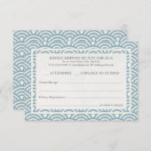 西日本の海波エレガントビーチ結婚式RSVP 出欠カード (正面/裏面)