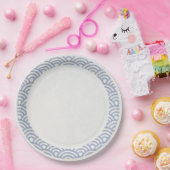 西日本の海波エレガント紫+白 ペーパープレート (パーティー)