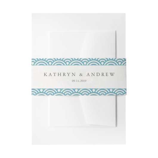 西日本の海波シエレガントーブルーグリーン 招待状ベリーバンド (正面例)