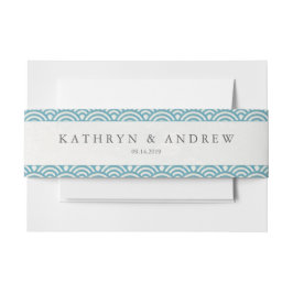 西日本の海波シモダンーブルーグリーン 招待状ベリーバンド