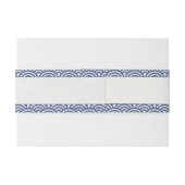 西日本の海波モダン青+白結婚の 招待状ベリーバンド (裏面例)