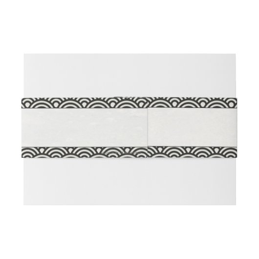 西日本の海波モダン黒白結婚波 招待状ベリーバンド (裏面例)